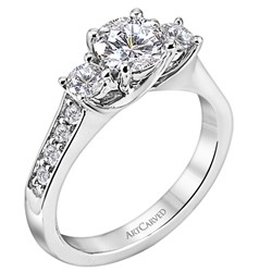 14k White Gold Prong Set Natalia Semi Mount With Diamond Down Shank