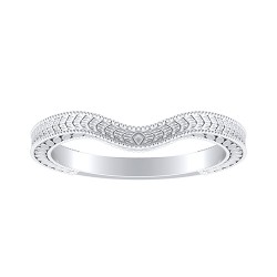 Vintage Lab Grown Diamond Wedding Ring In 14K White Gold