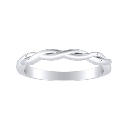 Twisted Lab Grown Diamond Wedding Ring In 14K White Gold