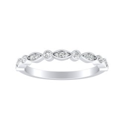 Vintage Lab Grown Diamond Wedding Ring In 14K White Gold