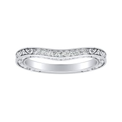 Vintage Lab Grown Diamond Wedding Ring In 14K White Gold