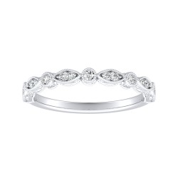 Vintage Lab Grown Diamond Wedding Ring In 14K White Gold