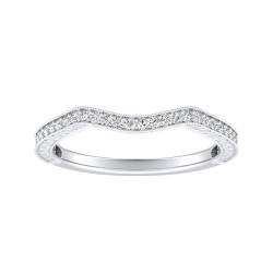 Vintage Lab Grown Diamond Wedding Ring In 14K White Gold