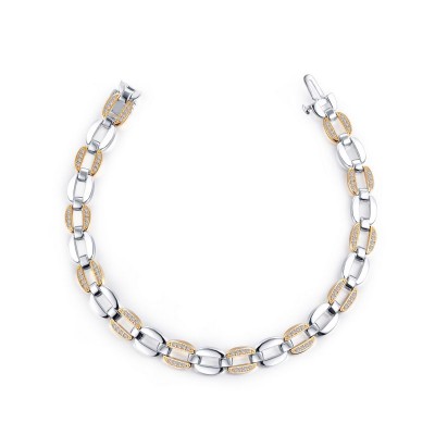 Two-tone Paperclip Link Bracelet
