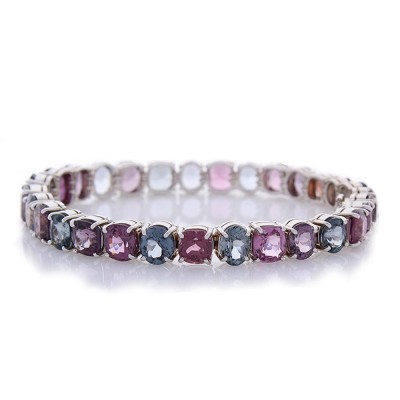 18K White Gold Spinel Gemstone Bracelet