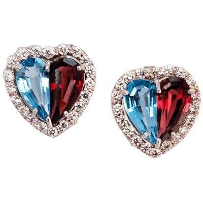 14K White Gold Topaz Gemstone Earrings