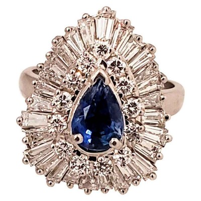 Platinum Sapphire Gemstone Ring