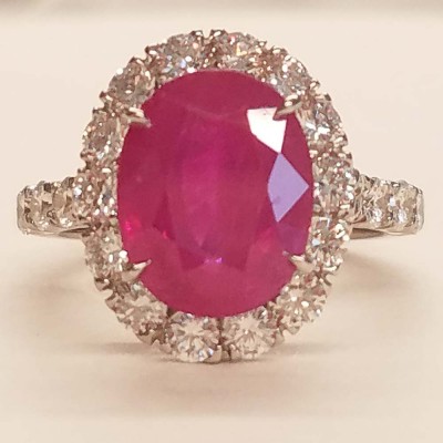 18K White Gold Ruby Gemstone Ring