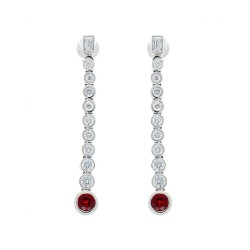 14K White Gold Sapphire Gemstone Earrings