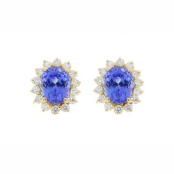 14K Yellow Gold Tanzanite Gemstone Earrings