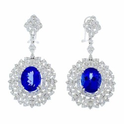 18K White Gold Tanzanite Gemstone Earrings