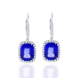 14K White Gold Tanzanite Gemstone Earrings