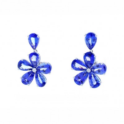 18K White Gold Tanzanite Gemstone Earrings