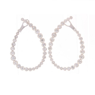 18K White Gold Diamond Gemstone Earrings