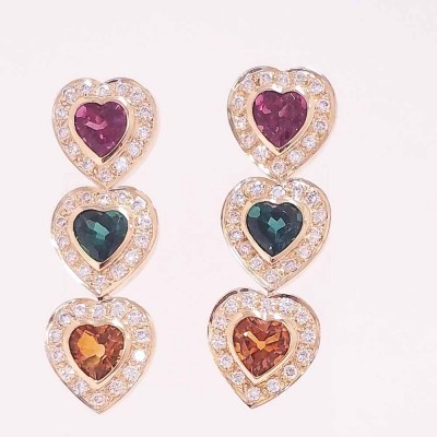 14K Yellow Gold Tourmaline Gemstone Earrings