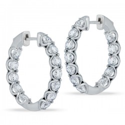 Lab Grown Diamond Inside out Hoop Earrings