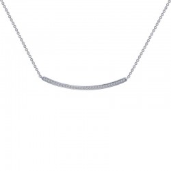 0.32 CTW Curved Bar Necklace