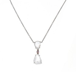 Platinum Diamond Gemstone Necklace