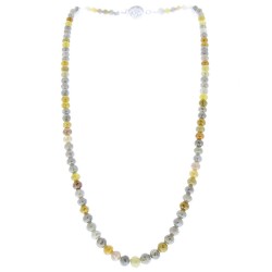 14K White Gold Diamond Gemstone Necklace