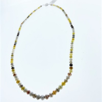 14K White Gold Diamond Gemstone Necklace