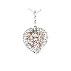 18K White Gold Diamond Gemstone Pendant