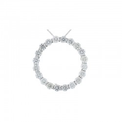 18K White Gold Diamond Gemstone Pendant