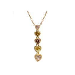 18K Yellow Gold Diamond Gemstone Pendant