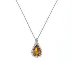 Platinum Diamond Gemstone Pendant