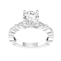White Gold Bridal Stackable Band Ring 0.16 CT
