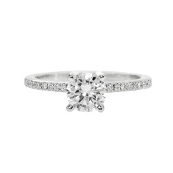 White Gold Diamond Bridal Ring 0.14 CT