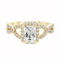 Yellow Gold Bridal Semi-Mount Diamond Ring 0.45 CT