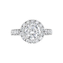 White Gold Bridal Semi-Mount Diamond Engagement Ring 0.85 CT