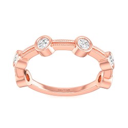 Rose Gold Bridal Stackable Band Ring T 1/4 CT