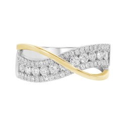 White Gold Diamond Fashion Ring  0.55 CT