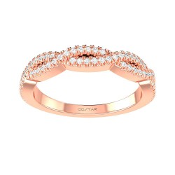 Rose Gold Bridal Stackable Band Ring 0.20 CT