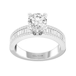 White Gold Diamond Semi-Mount Ring Ring 0.60 CT