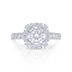 White Gold Bridal Semi-Mount Diamond Engagement Ring 0.85 CT