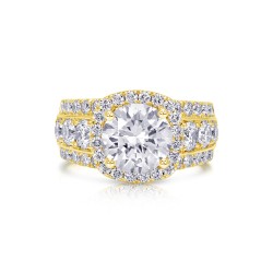 Yellow Gold Semi-Mount Diamond Ring 2.00 CT