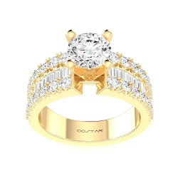 Yellow Gold Semi-Mount Diamond Ring 1.00 CT