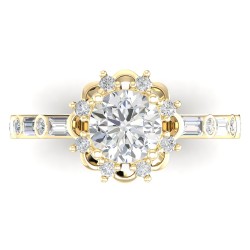 Yellow Gold Diamond Semi-Mount Ring 1/2 CT