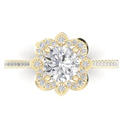 Yellow Gold Diamond Semi-Mount Ring 1/4 CT