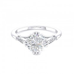 14K White Gold Semi Mount Non-Halo Engagement Ring