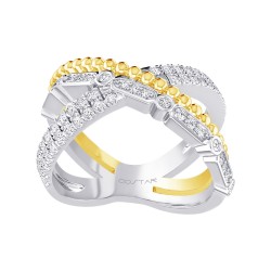 White Gold Diamond Fashion Ring  0.37 CT