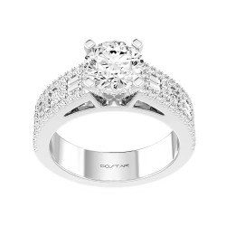 White Gold Bridal Diamond Diamond Semi-Mount Ring 0.77 CT