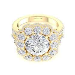 Yellow Gold Semi-Mount Diamond Ring 2.01 CT