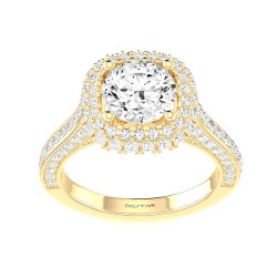 Yellow Gold Diamond Semi-Mount Ring 1.01 CT