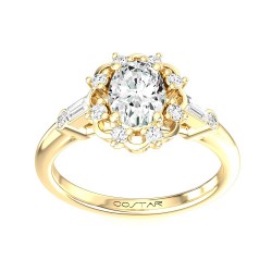 Yellow Gold Diamond Semi-Mount Ring 1/4 CT