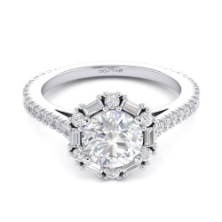 White Gold Bridal Semi-Mount Diamond Ring 0.46 CT