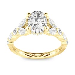 Yellow Gold Bridal Semi-Mount Diamond Engagement Ring 0.80 CT