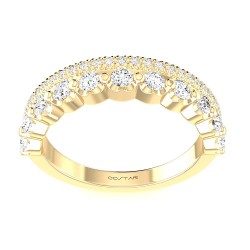 Yellow Gold Curved Band 0.68 CT